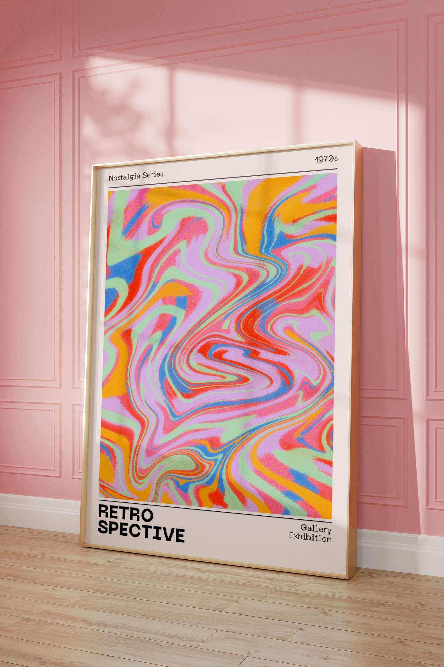 Gallery Wall Art Set Of 2 Prints, Retro Abstract Aura Gradient Poster, 70s Aesthetic, Vintage Euphoria Pastel Print, Trendy Holographic Set - Digital Art Printables