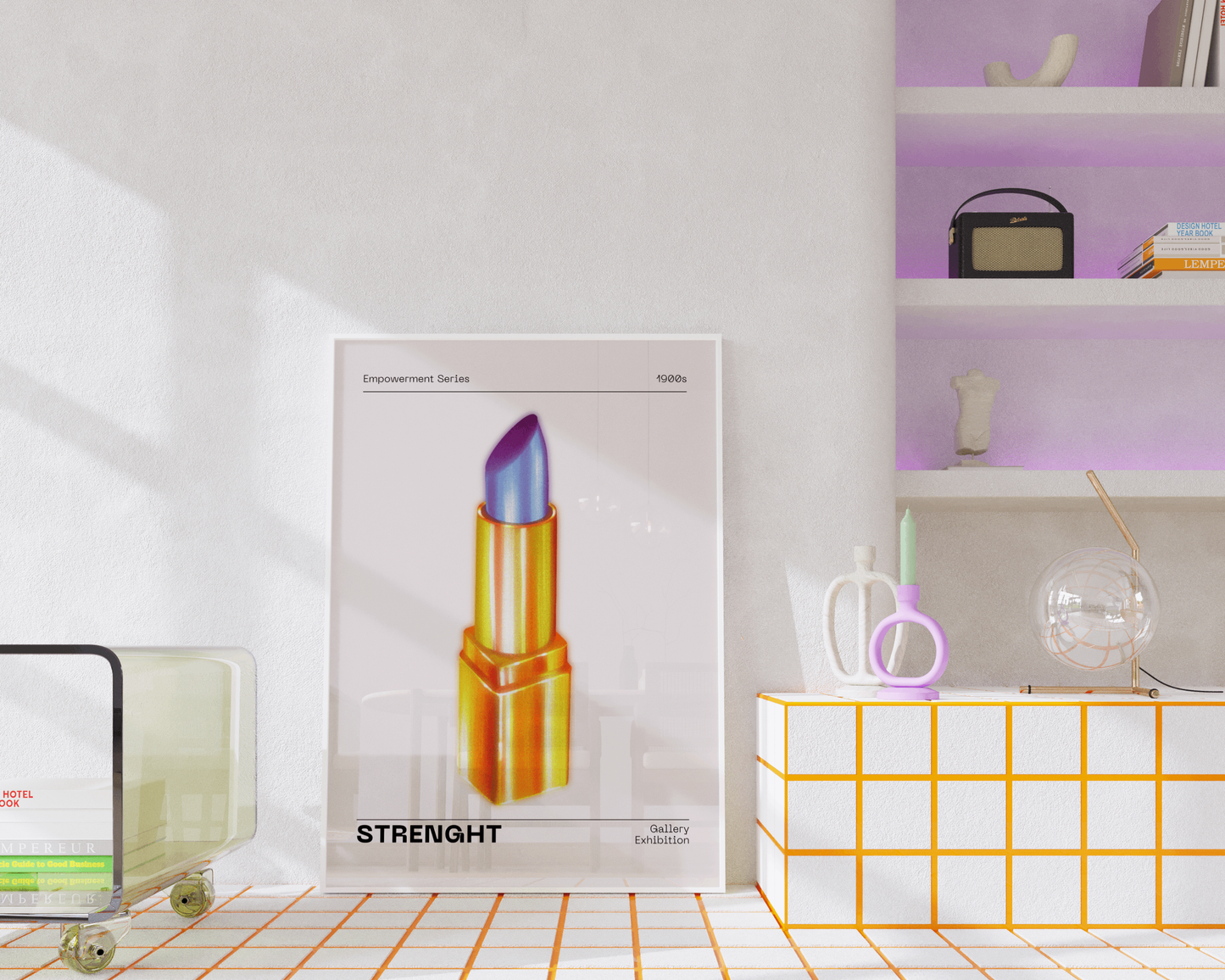 Woman Empowerment Wall Art, Bold Lipstick Illustration, Funky Home Decor, Modern Retro Trendy Print, Feminine Beauty Poster, Gift for Women