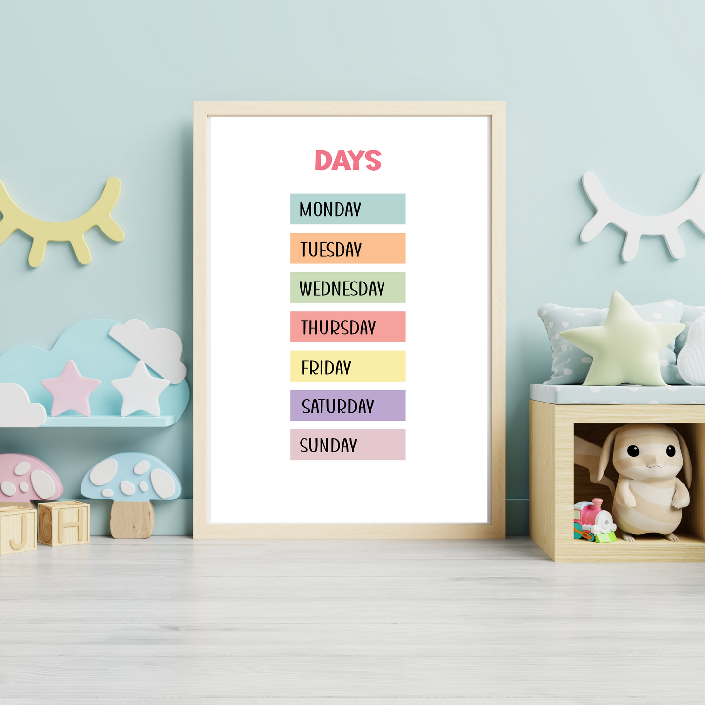 Set of 8 Montessori Educational Posters for Kids & Toddlers Playroom, Educational Wall Art, Classroom Printables
