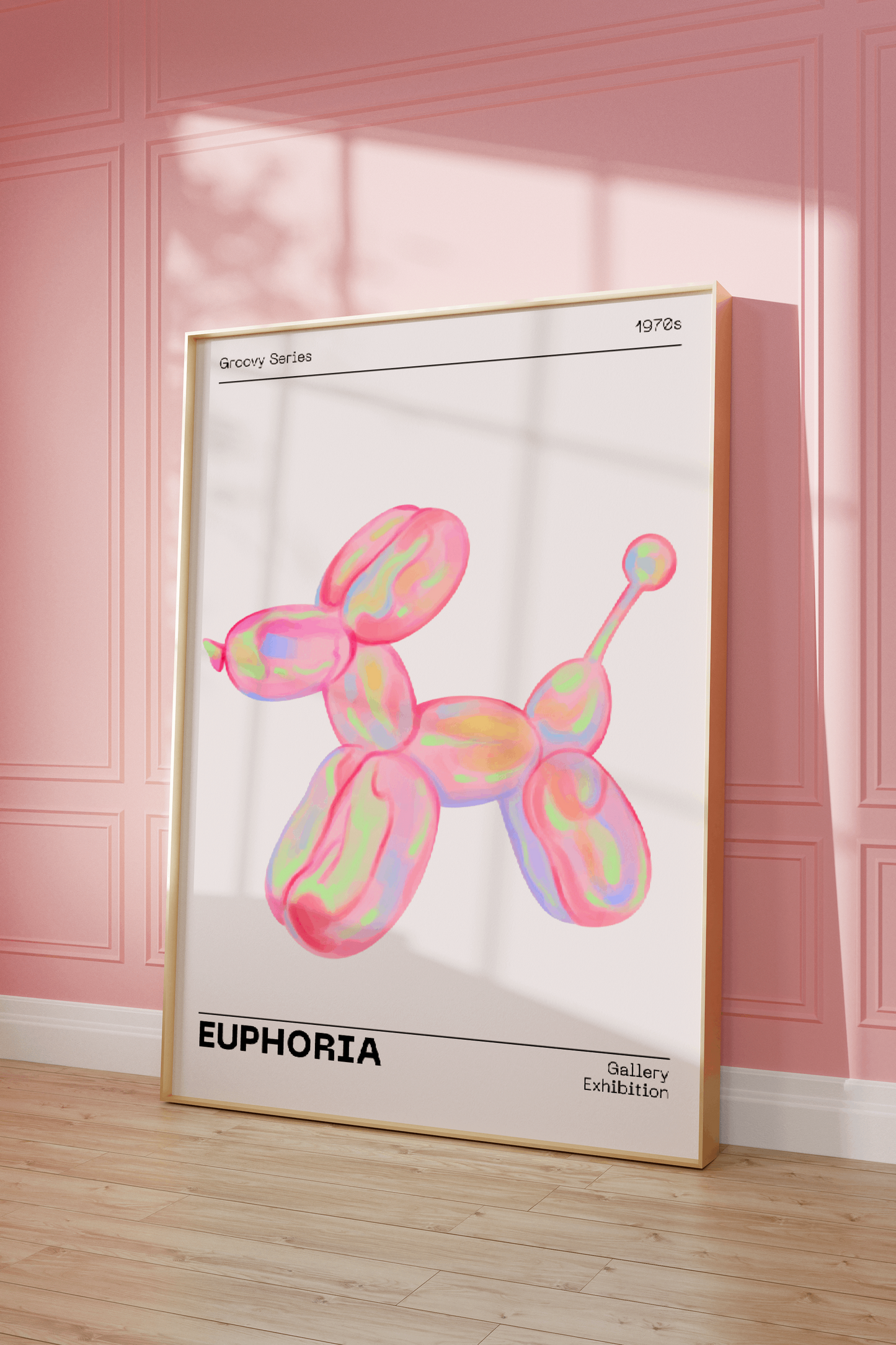 Gallery Wall Art Set Of 2 Prints, Retro Abstract Aura Gradient Poster, 70s Aesthetic, Vintage Euphoria Pastel Print, Trendy Holographic Set - Digital Art Printables