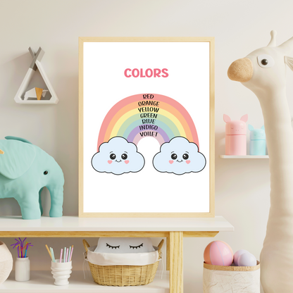 Set of 8 Montessori Educational Posters for Kids & Toddlers Playroom, Educational Wall Art, Classroom Printables