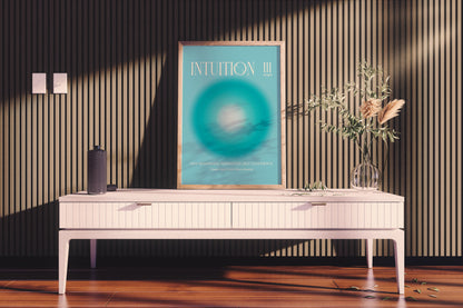 Angel Number 111 Wall Art, Aesthetic Turquoise Aura Gradient, Intuition Print, Positive Energy Manifestation, Spiritual Intuition Poster