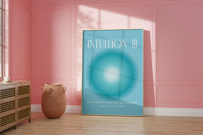 Angel Number 111 Wall Art, Aesthetic Turquoise Aura Gradient, Intuition Print, Positive Energy Manifestation, Spiritual Intuition Poster