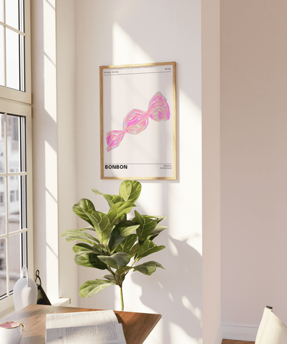 Funky Wall Art, Pastel Pink Candy Poster, Fun Playful Print, Eclectic Trendy Home Decor, Dreamy Aesthetic, Preppy Gallery, Modern Pop Art