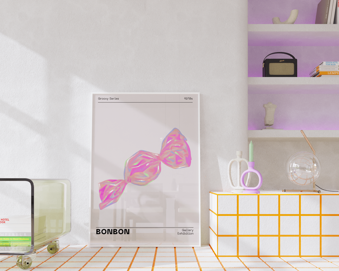 Funky Wall Art, Pastel Pink Candy Poster, Fun Playful Print, Eclectic Trendy Home Decor, Dreamy Aesthetic, Preppy Gallery, Modern Pop Art