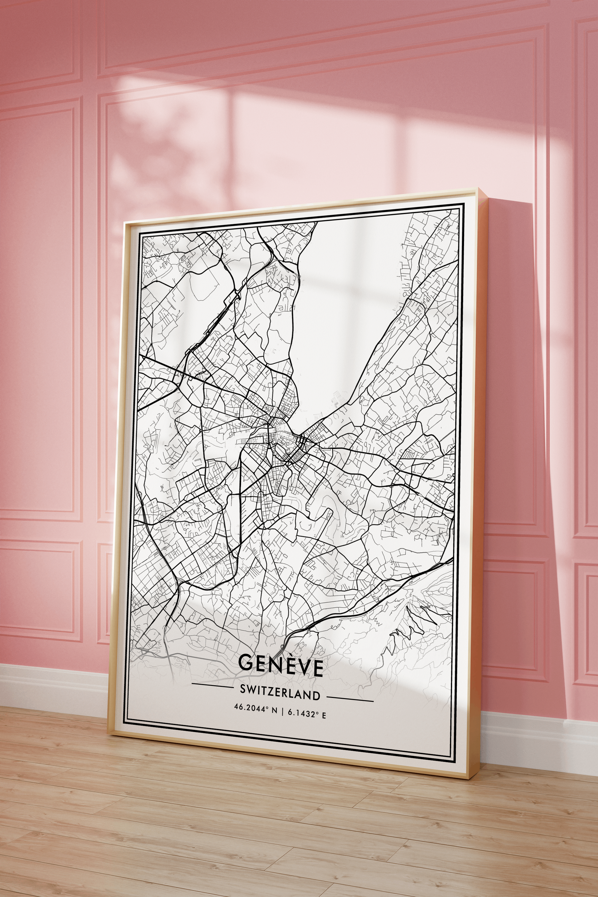 Geneva City Map Wall Art, Modern Black and White Print, Switzerland Minimalist Travel Poster, Aesthetic Home Decor, Swiss Gift, Trendy Art
