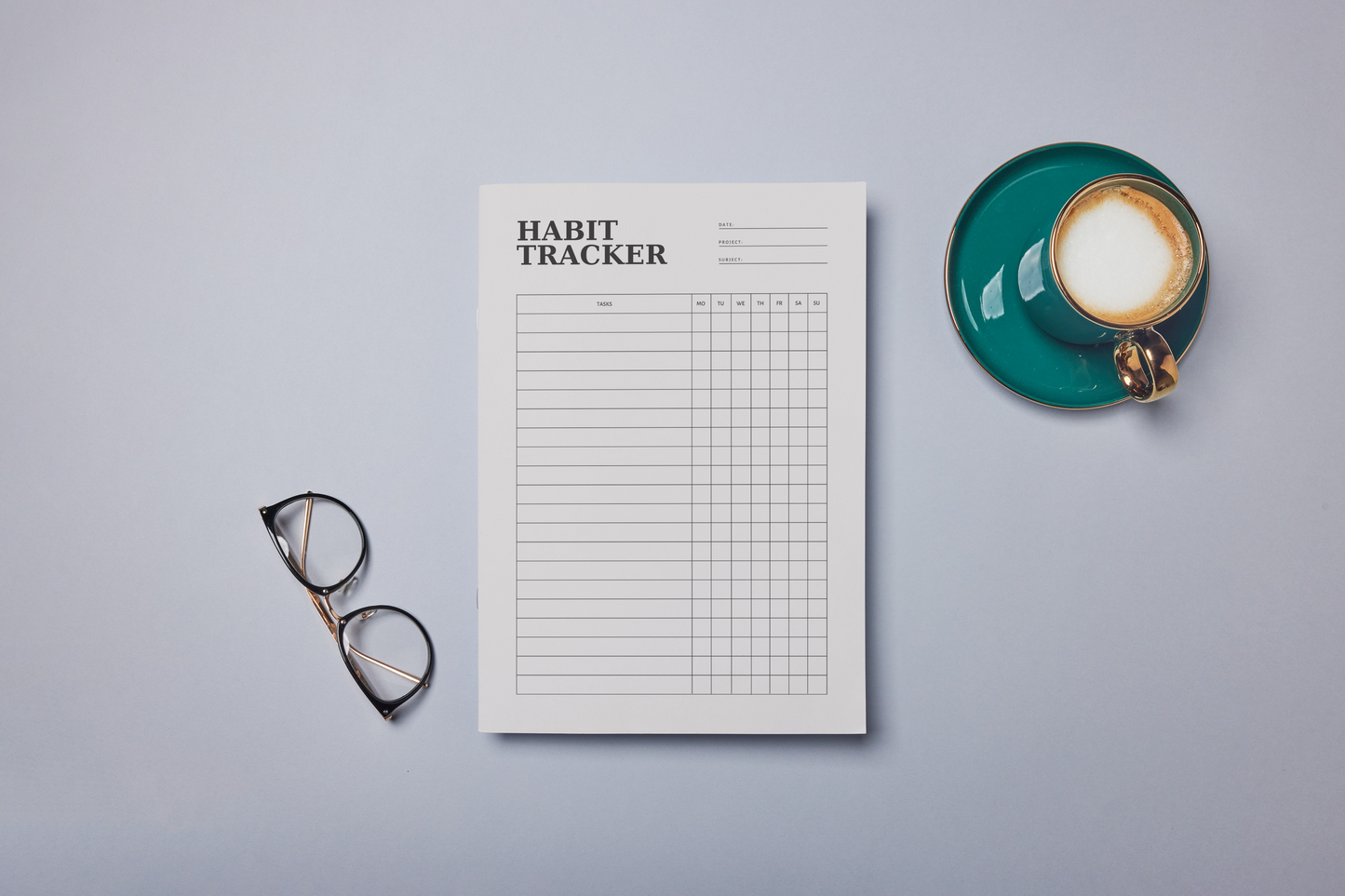 Minimalistic Beige Black Habit Tracker Printable