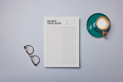 Minimalistic Beige Black Habit Tracker Printable