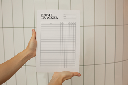 Minimalistic Beige Black Habit Tracker Printable