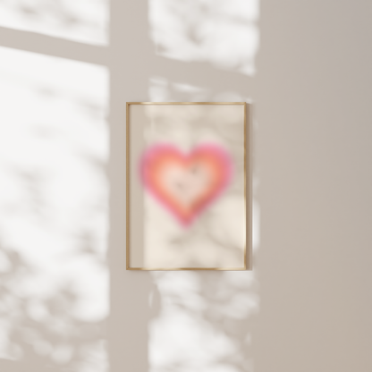 Aura Heart Wall Art, Gradient Poster, Trendy Aesthetic Home Decor