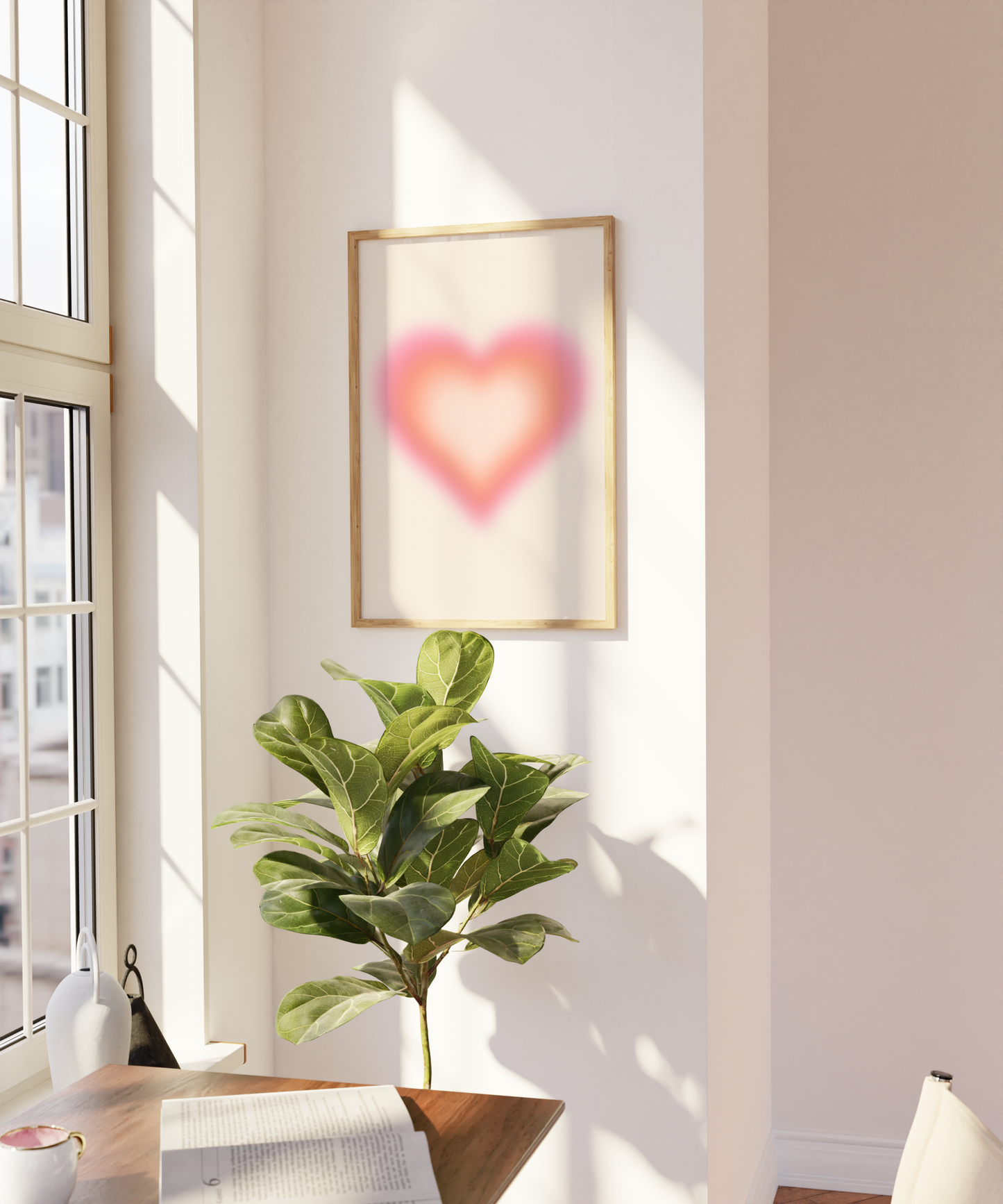 Aura Heart Wall Art, Gradient Poster, Trendy Aesthetic Home Decor