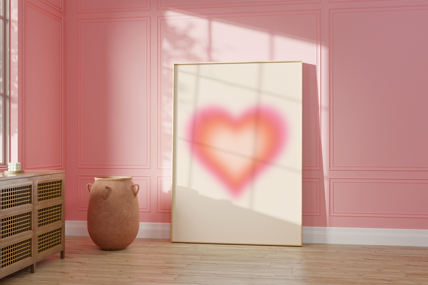 Aura Heart Wall Art, Gradient Poster, Trendy Aesthetic Home Decor