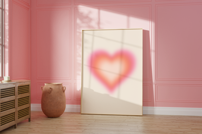 Aura Heart Wall Art, Gradient Poster, Trendy Aesthetic Home Decor