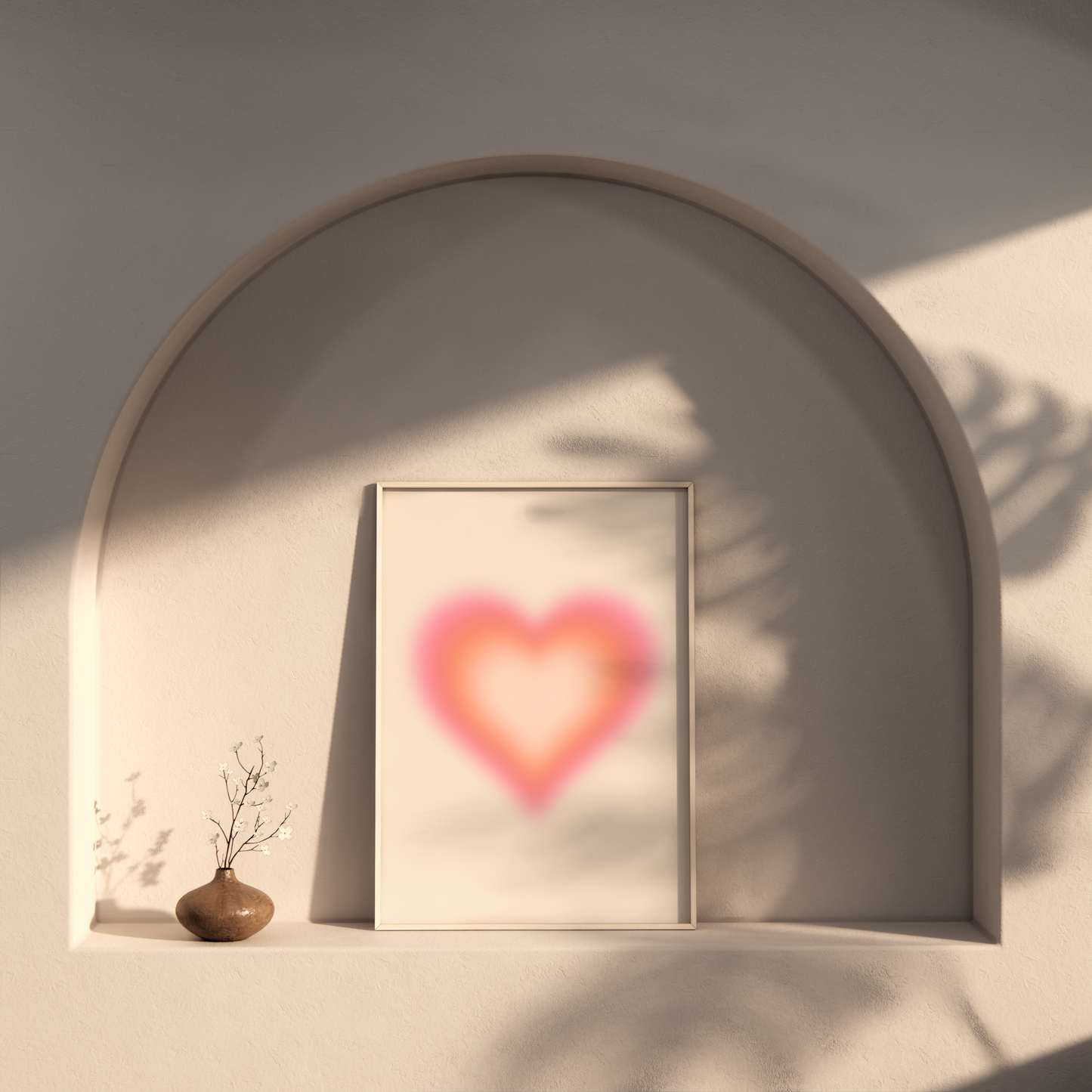 Aura Heart Wall Art, Gradient Poster, Trendy Aesthetic Home Decor