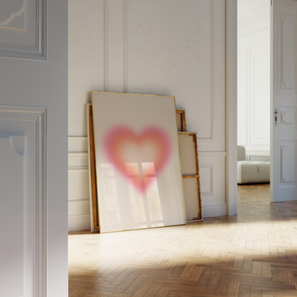 Aura Heart Wall Art, Gradient Poster, Trendy Aesthetic Home Decor