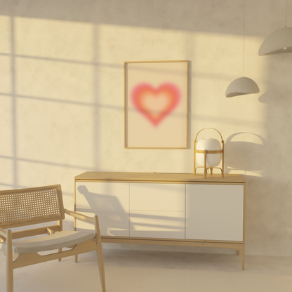 Aura Heart Wall Art, Gradient Poster, Trendy Aesthetic Home Decor