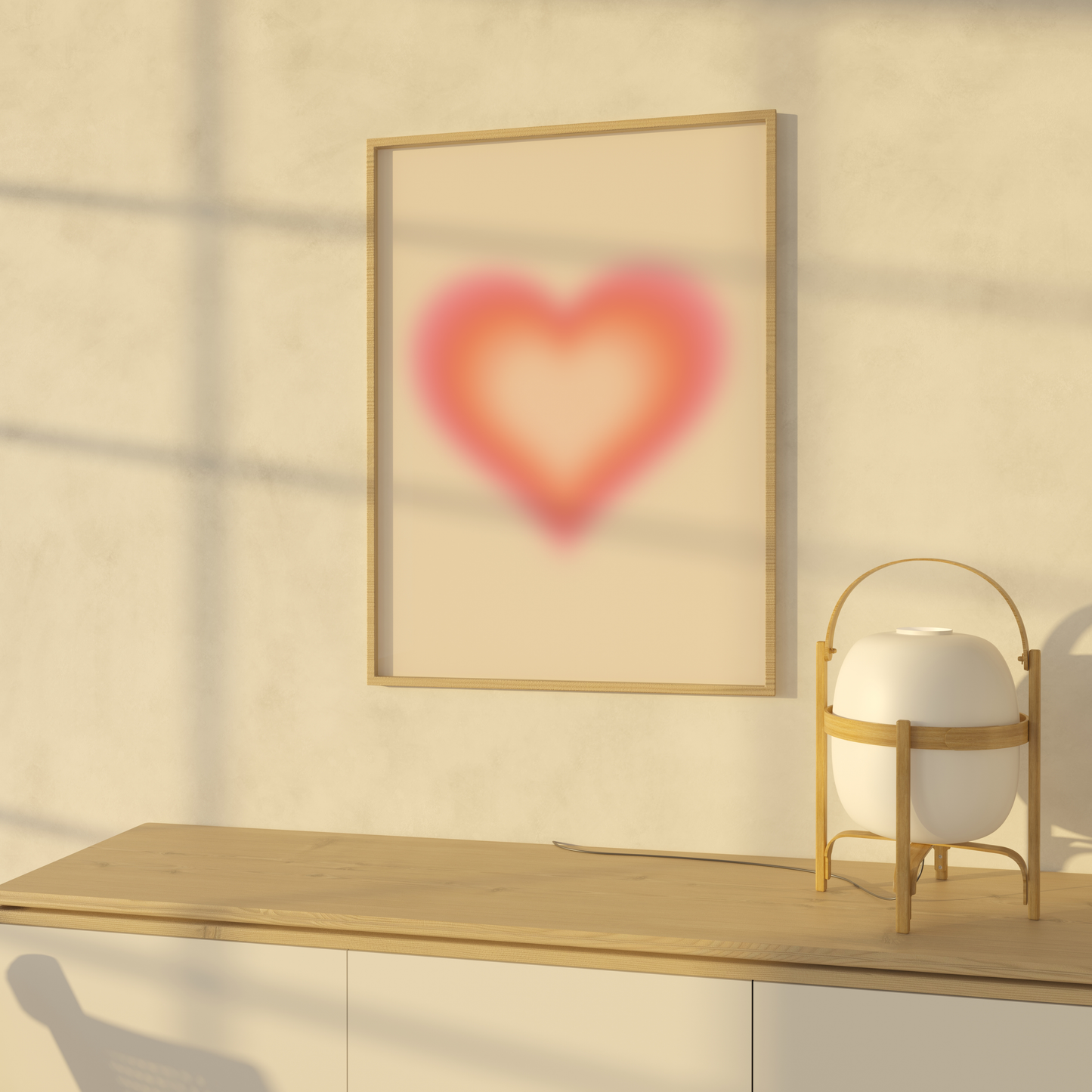Aura Heart Wall Art, Gradient Poster, Trendy Aesthetic Home Decor