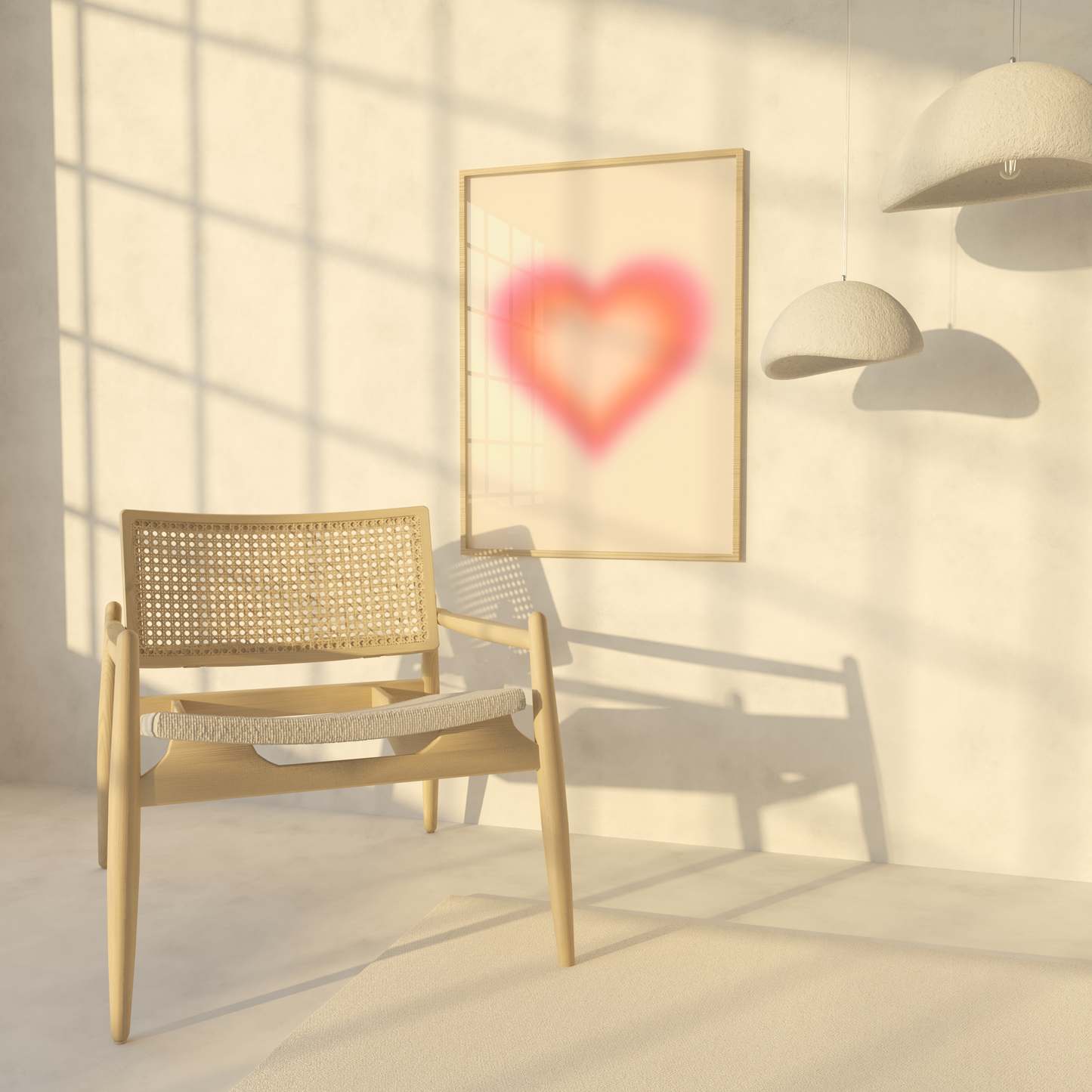 Aura Heart Wall Art, Gradient Poster, Trendy Aesthetic Home Decor