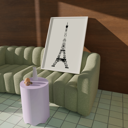 Pixelated Eiffel Tower Poster, Trendy Aesthetic Home Decor