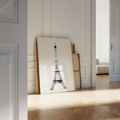 Pixelated Eiffel Tower Poster, Trendy Aesthetic Home Decor