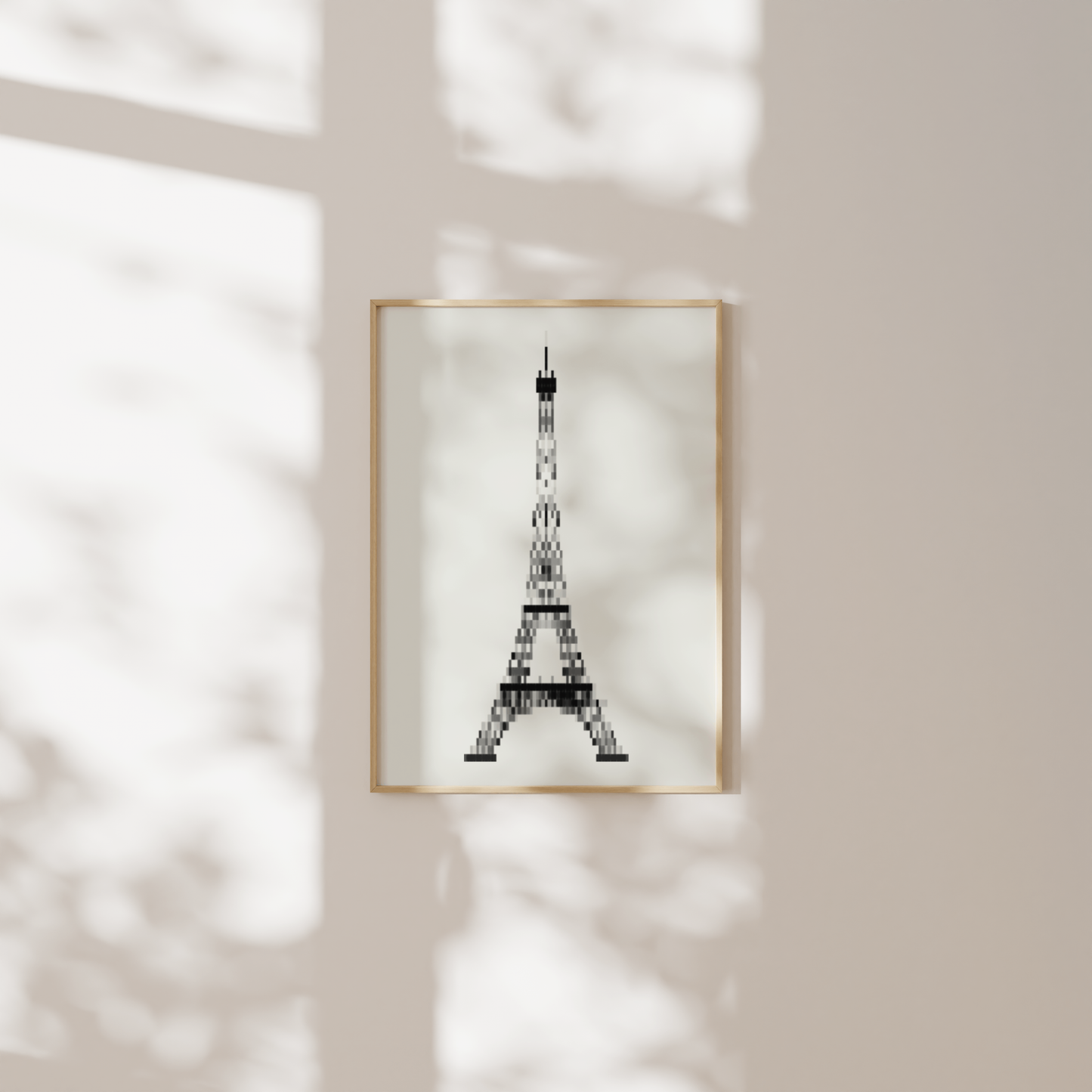 Pixelated Eiffel Tower Poster, Trendy Aesthetic Home Decor