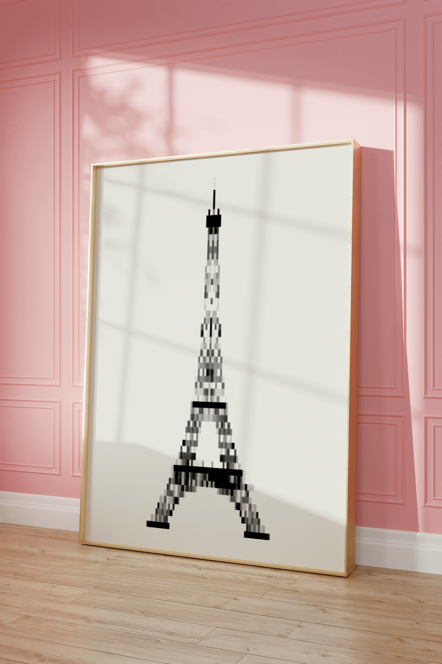 Pixelated Eiffel Tower Poster, Trendy Aesthetic Home Decor