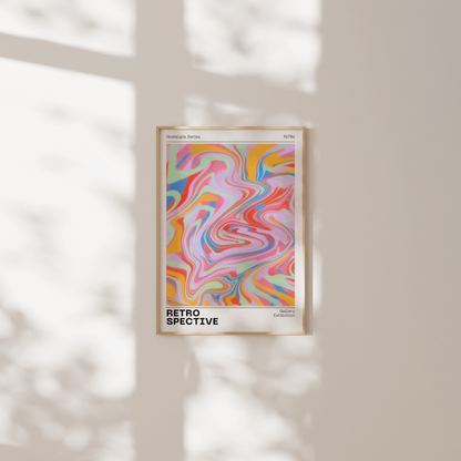 Gallery Wall Art Set Of 2 Prints, Retro Abstract Aura Gradient Poster, 70s Aesthetic, Vintage Euphoria Pastel Print, Trendy Holographic Set - Digital Art Printables