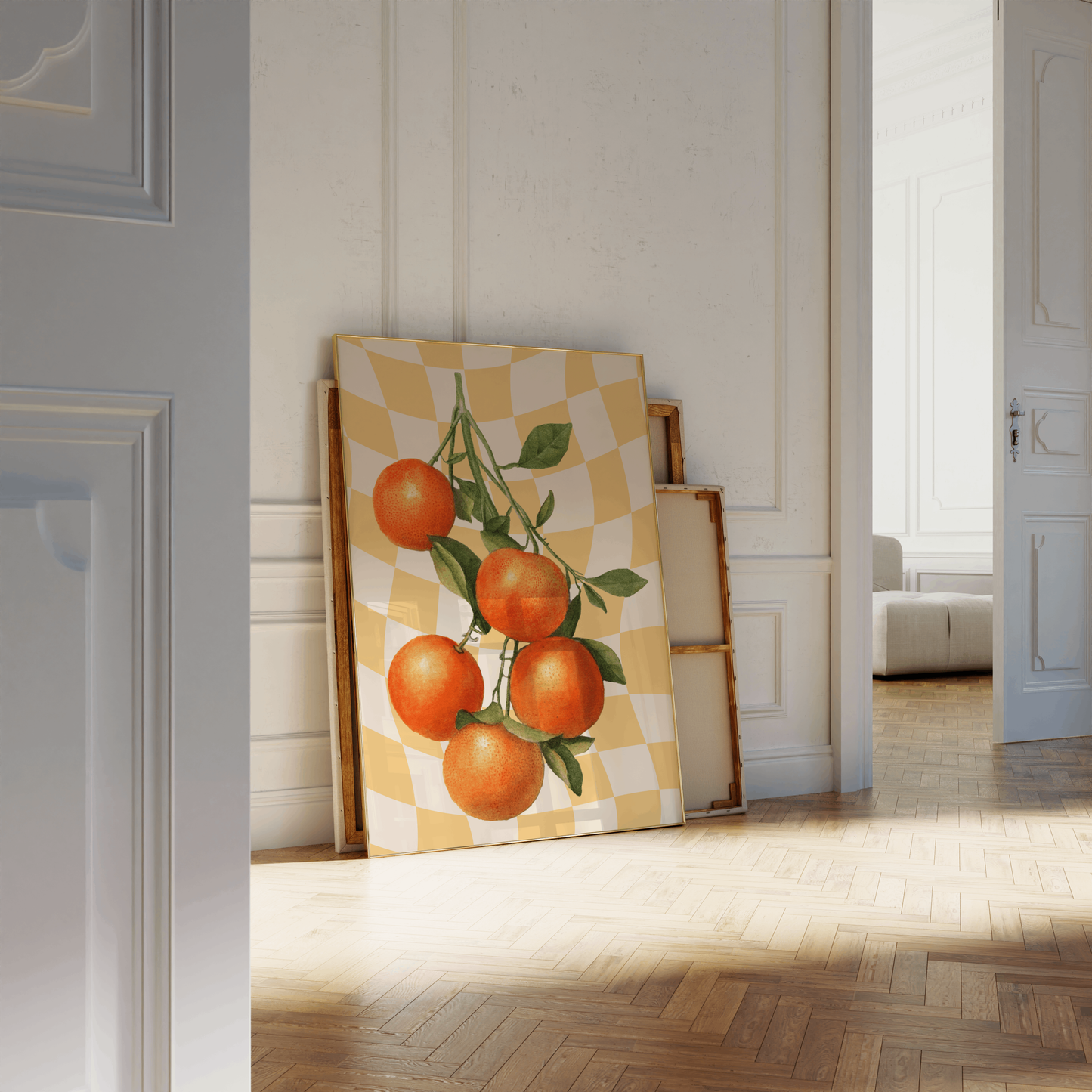 Retro Oranges Illustration, Wall Art