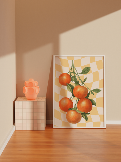 Retro Oranges Illustration, Wall Art