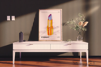 Woman Empowerment Wall Art, Bold Lipstick Illustration, Funky Home Decor, Modern Retro Trendy Print, Feminine Beauty Poster, Gift for Women