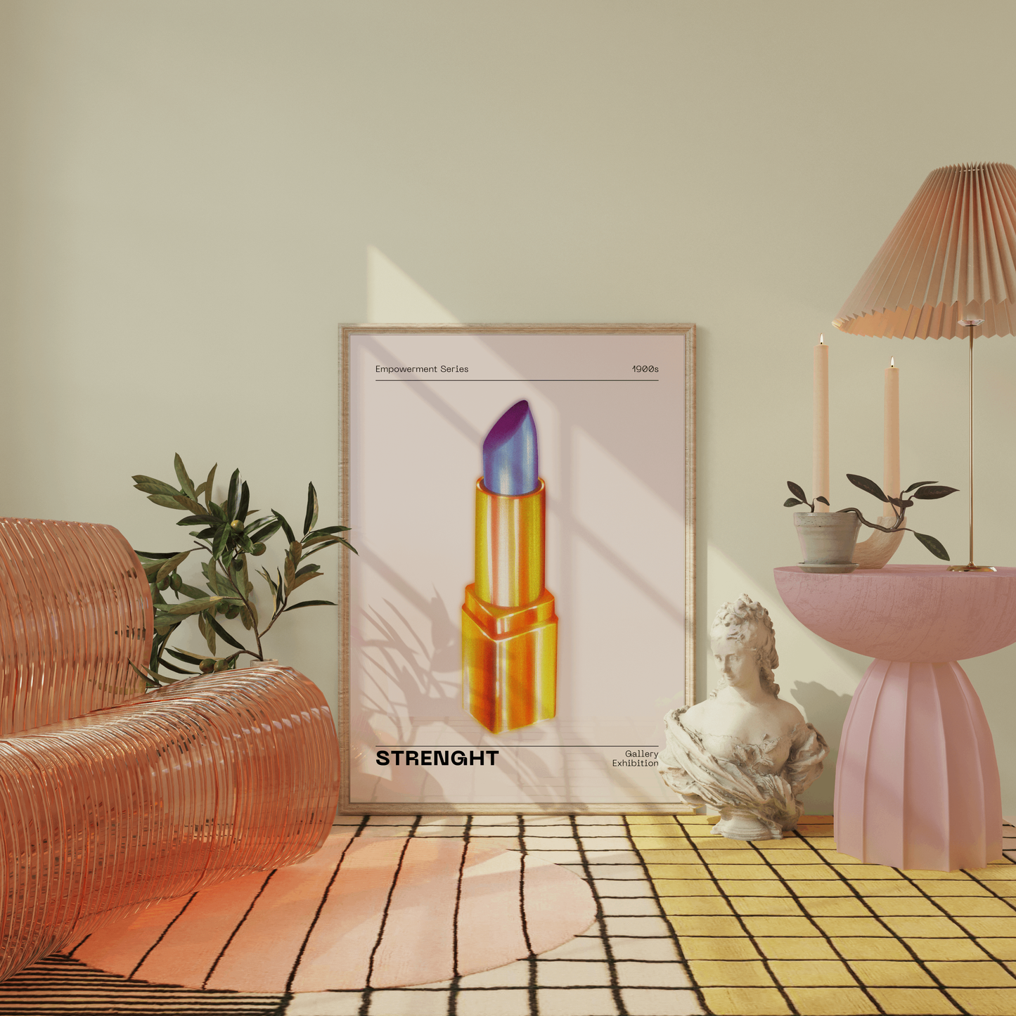 Woman Empowerment Wall Art, Bold Lipstick Illustration, Funky Home Decor, Modern Retro Trendy Print, Feminine Beauty Poster, Gift for Women