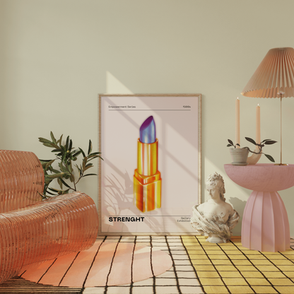 Woman Empowerment Wall Art, Bold Lipstick Illustration, Funky Home Decor, Modern Retro Trendy Print, Feminine Beauty Poster, Gift for Women