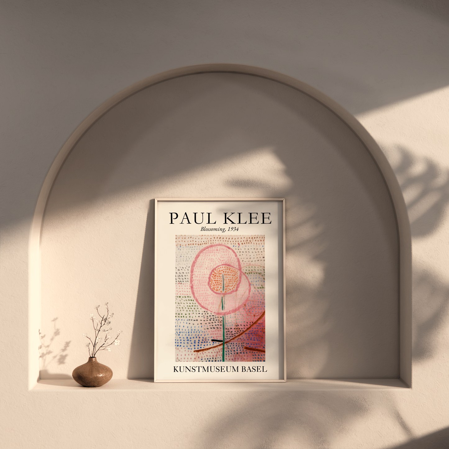 Flower Market Wall Art, Paul Klee Museum Exhibition Poster, Soft Pink Abstract Flower Print, Trendy Aesthetic Home Decor, Blossoming (1934)