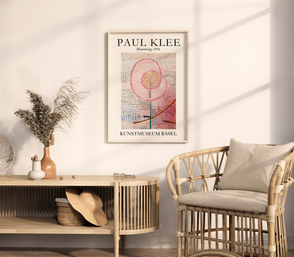 Flower Market Wall Art, Paul Klee Museum Exhibition Poster, Soft Pink Abstract Flower Print, Trendy Aesthetic Home Decor, Blossoming (1934)