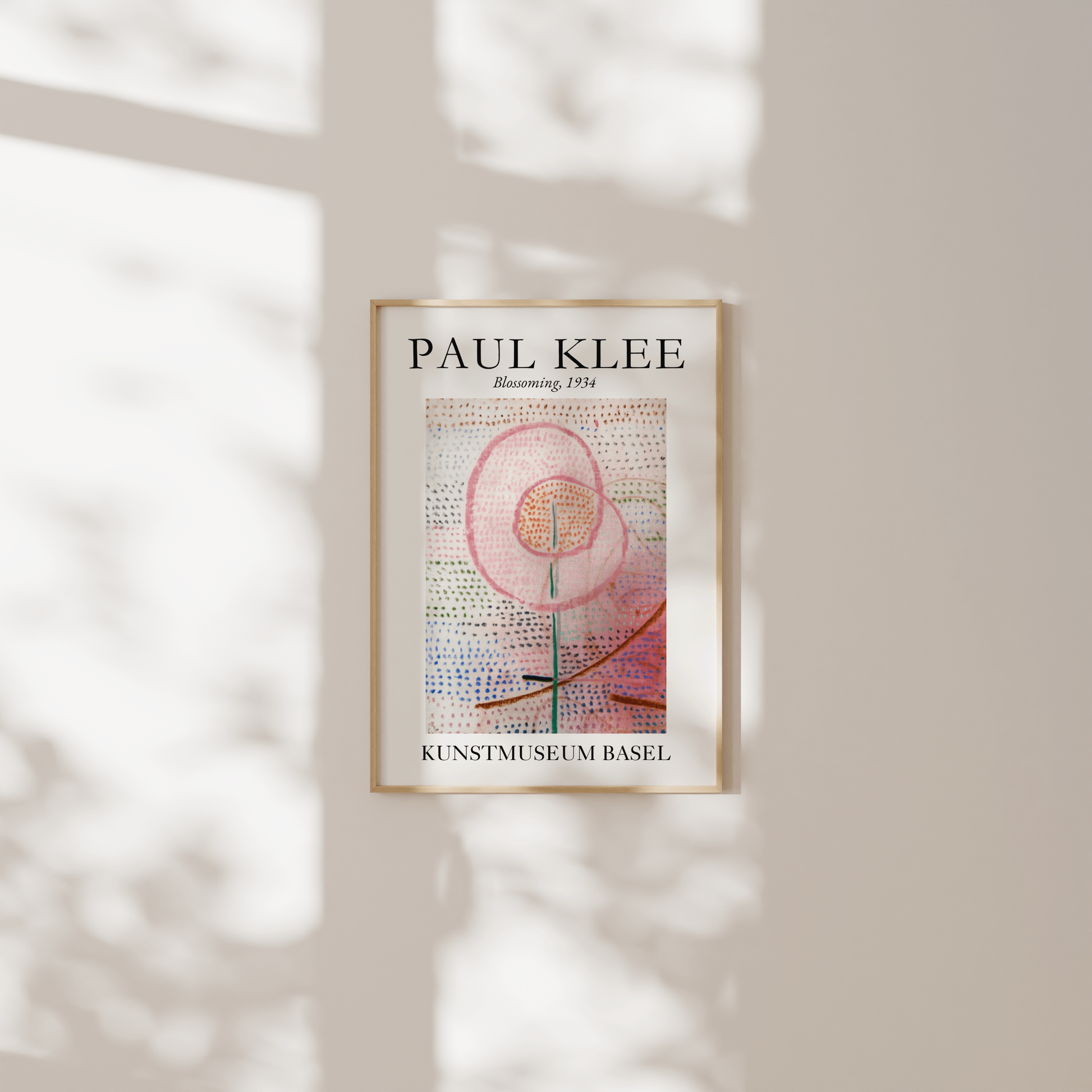 Flower Market Wall Art, Paul Klee Museum Exhibition Poster, Soft Pink Abstract Flower Print, Trendy Aesthetic Home Decor, Blossoming (1934)