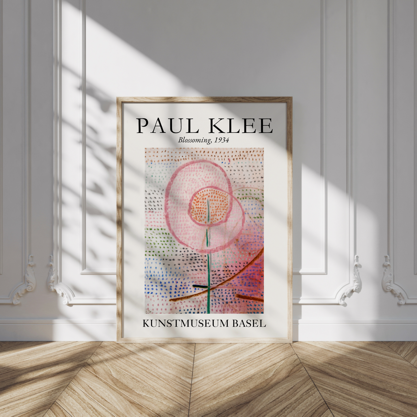 Flower Market Wall Art, Paul Klee Museum Exhibition Poster, Soft Pink Abstract Flower Print, Trendy Aesthetic Home Decor, Blossoming (1934)