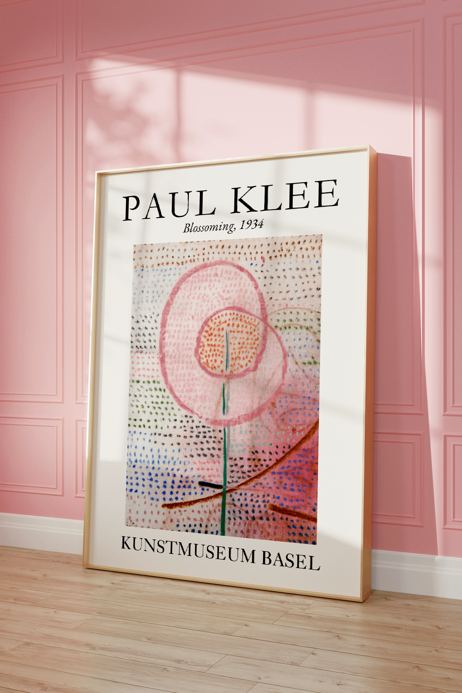 Flower Market Wall Art, Paul Klee Museum Exhibition Poster, Soft Pink Abstract Flower Print, Trendy Aesthetic Home Decor, Blossoming (1934)