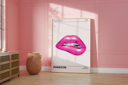 Pink Lips Wall Art, 90s Funky Playful Printable, Eclectic Home Decor, Trendy Fashion Aesthetic, Vanity Art, Vibrant Bold Passion Poster